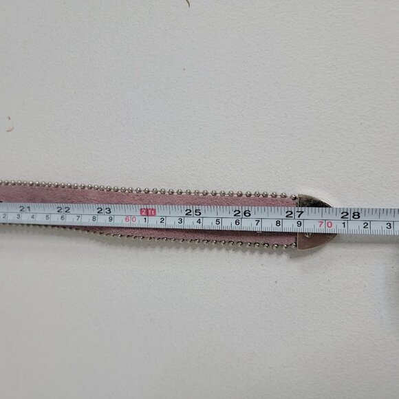 Nocona Girls Pink Leather Cowgirl Belt Sz 22 Horse Foal Silver Oval Belt Western - Picture 11 of 12